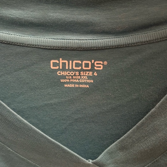 (2) Women's V-Neck pink & turquoise 3/4 Chico’s tops - Picture 6 of 6